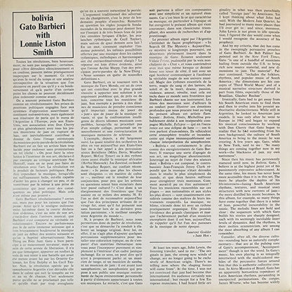 Gato Barbieri : Bolivia (LP, Album, RE, Gat)