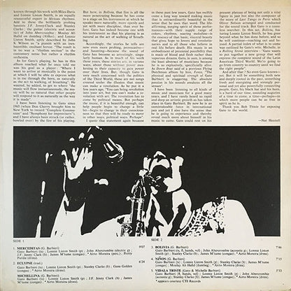 Gato Barbieri : Bolivia (LP, Album, RE, Gat)