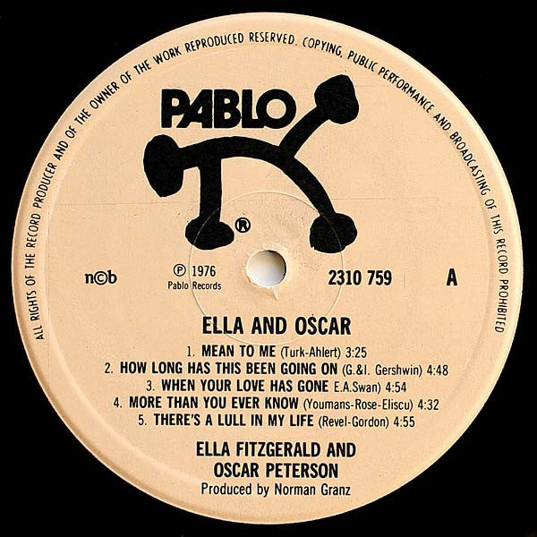 Ella Fitzgerald & Oscar Peterson : Ella And Oscar (LP, Album, RE)