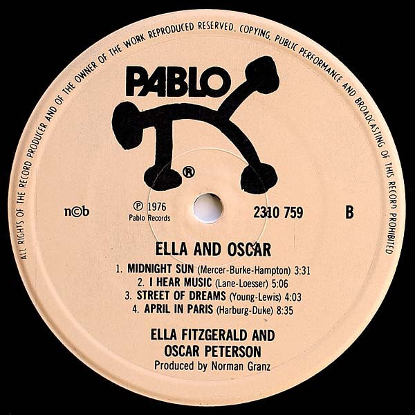 Ella Fitzgerald & Oscar Peterson : Ella And Oscar (LP, Album, RE)