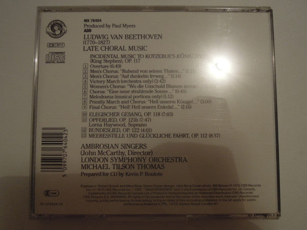 Ludwig van Beethoven, Michael Tilson Thomas, The Ambrosian Singers, London Symphony Orchestra : Late Choral Music (CD)