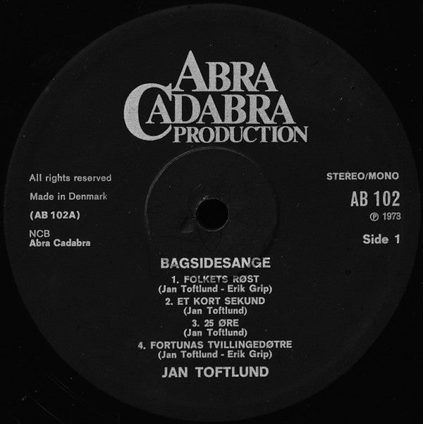 Jan Toftlund : Bagsidesange (LP, Album)