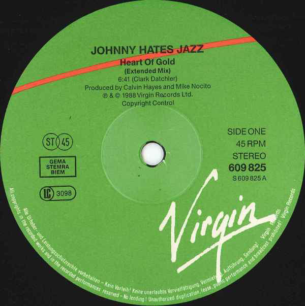 Johnny Hates Jazz : Heart Of Gold (Extended Version) (12")