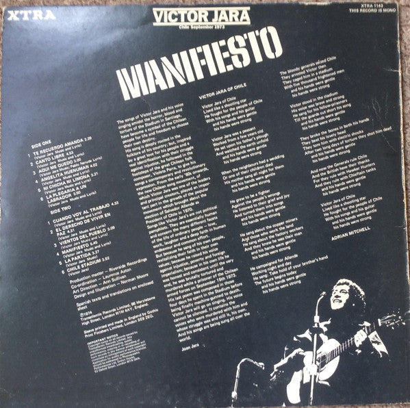 Victor Jara : Manifiesto Chile September 1973 (LP, Comp, Mono, M/Print)