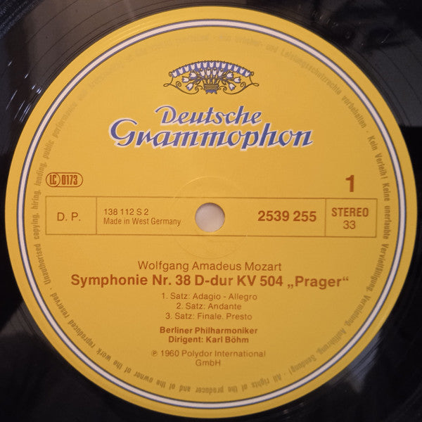 Wolfgang Amadeus Mozart - Berliner Philharmoniker, Karl Böhm : Symphonies 38 "Prague", 39, 40, 41 "Jupiter" (2xLP, Comp, RE, Gat)