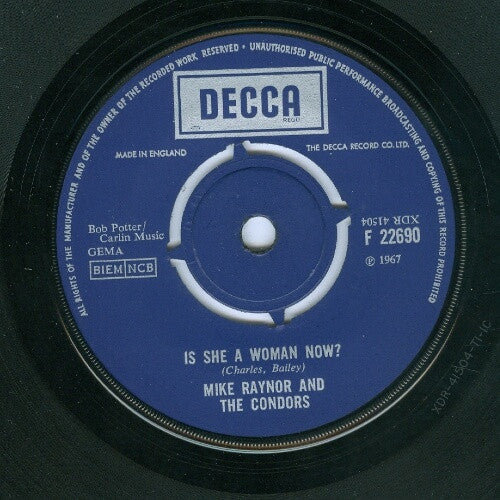 Mike Raynor And The Condors : Is She A Woman Now / My Shy Serenade (7", Single)