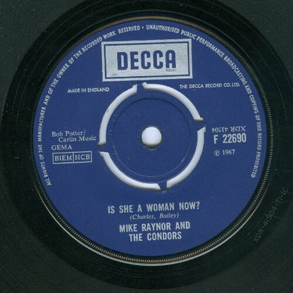 Mike Raynor And The Condors : Is She A Woman Now / My Shy Serenade (7", Single)