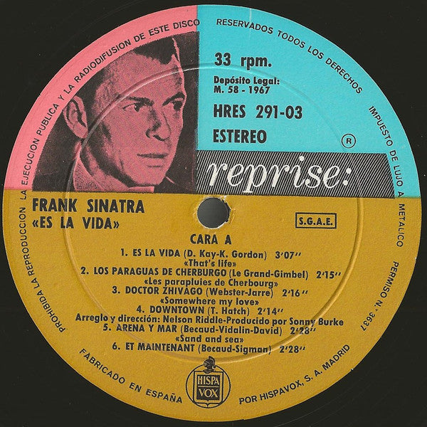 Frank Sinatra : Es La Vida (LP, Album, Comp)