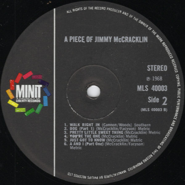 Jimmy McCracklin : A Piece Of Jimmy McCracklin (LP)