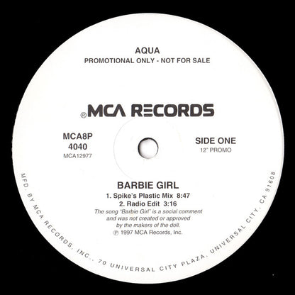 Aqua : Barbie Girl (12", Promo)