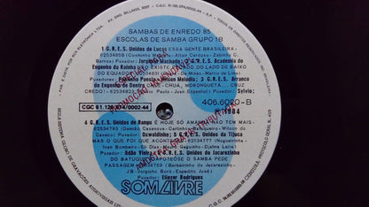 Various : Sambas De Enredo 85 - Escolas De Samba Grupo 1B (LP, Album)