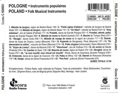 Various : Pologne • Instruments Populaires (CD, Album)