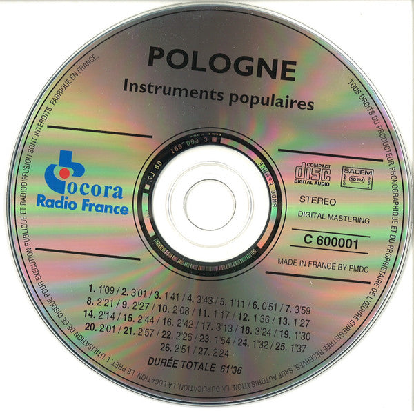 Various : Pologne • Instruments Populaires (CD, Album)