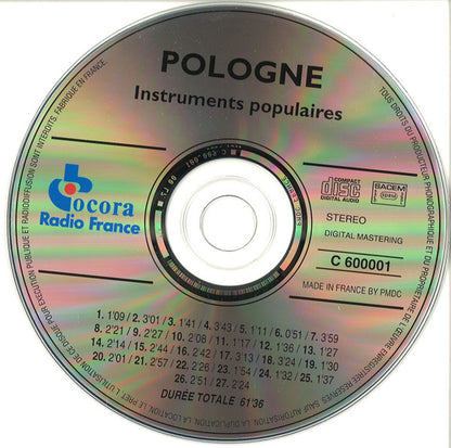 Various : Pologne • Instruments Populaires (CD, Album)
