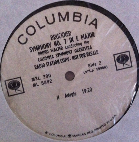 Anton Bruckner / Richard Wagner / Bruno Walter : Symphony No. 7 In E Major (Original Version); Siegfried Idyll; Prelude To "Lohengrin" (2xLP, Album, Mono, Promo)