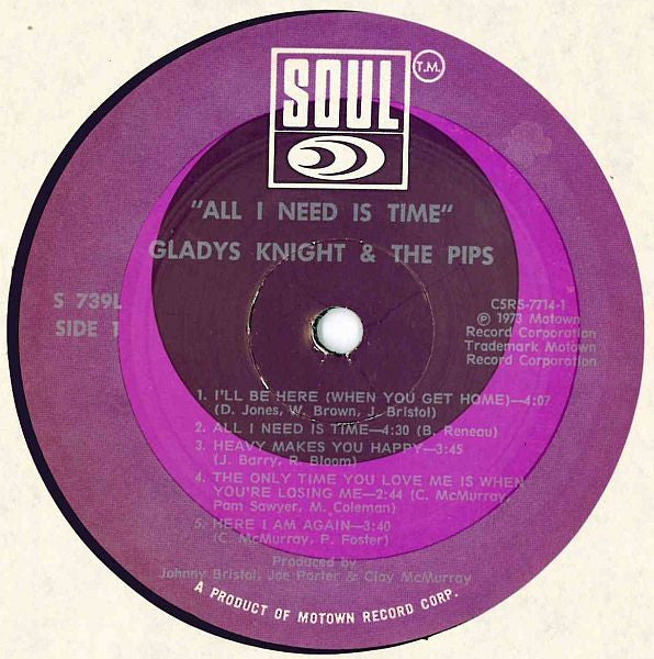 Gladys Knight And The Pips : All I Need Is Time (LP, Album)