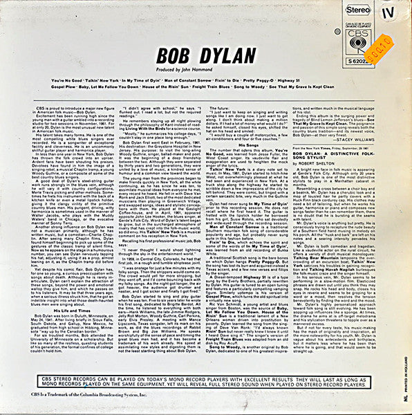 Bob Dylan : Bob Dylan (LP, Album, RE)