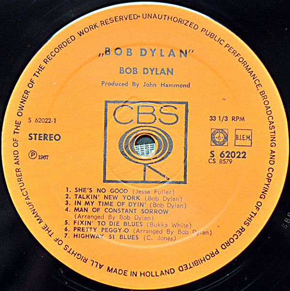 Bob Dylan : Bob Dylan (LP, Album, RE)