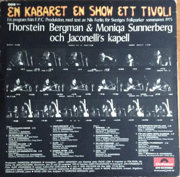 Thorstein Bergman & Moniqa Sunnerberg Och Jaconelli's Kapell : En Kabaret - En Show - Ett Tivoli (LP, Album)