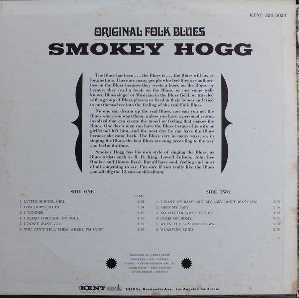 Smokey Hogg : Original Folk Blues (LP, Comp)