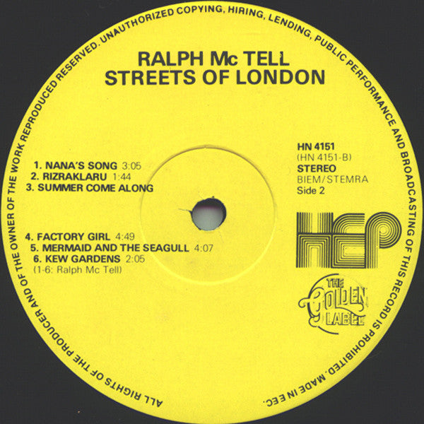 Ralph McTell : Streets Of London (LP, Comp, RE)