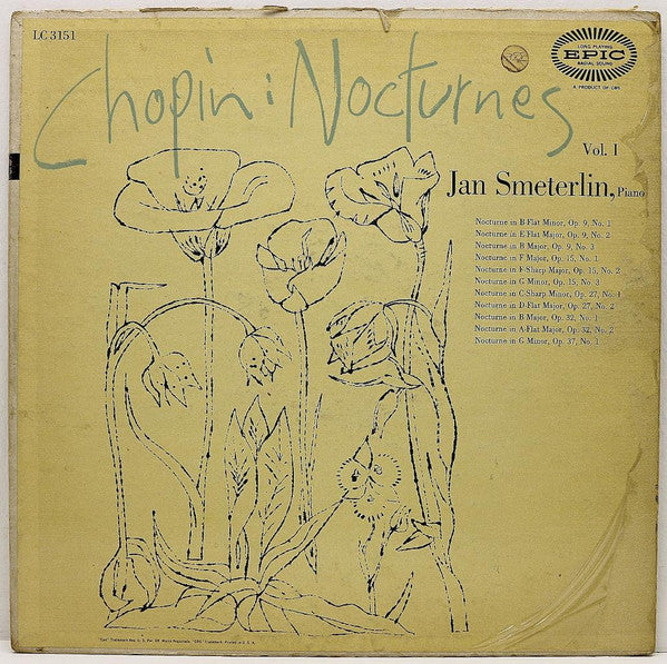 Frédéric Chopin - Jan Smeterlin : Nocturnes Vol. I (LP, Album, Mono)