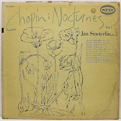 Frédéric Chopin - Jan Smeterlin : Nocturnes Vol. I (LP, Album, Mono)