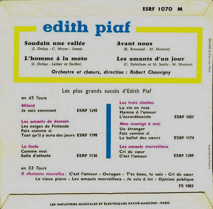 Edith Piaf : Les Amants D'un Jour (7", EP)