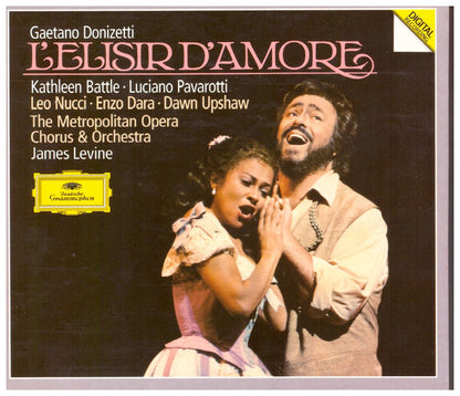 Gaetano Donizetti - Kathleen Battle · Luciano Pavarotti · Leo Nucci · Enzo Dara · Dawn Upshaw · Metropolitan Opera Chorus & The Metropolitan Opera House Orchestra · James Levine (2) : L'Elisir D'Amore (2xCD, Album, RE)