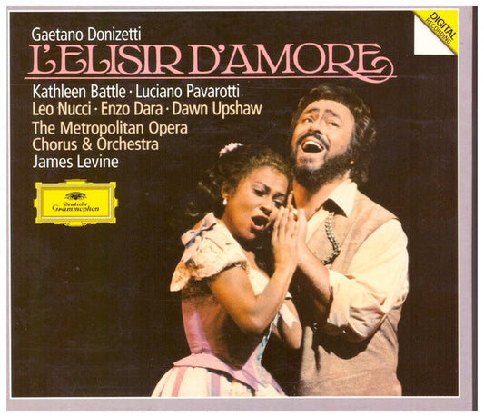 Gaetano Donizetti - Kathleen Battle · Luciano Pavarotti · Leo Nucci · Enzo Dara · Dawn Upshaw · Metropolitan Opera Chorus & The Metropolitan Opera House Orchestra · James Levine (2) : L'Elisir D'Amore (2xCD, Album, RE)