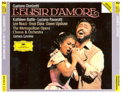 Gaetano Donizetti - Kathleen Battle · Luciano Pavarotti · Leo Nucci · Enzo Dara · Dawn Upshaw · Metropolitan Opera Chorus & The Metropolitan Opera House Orchestra · James Levine (2) : L'Elisir D'Amore (2xCD, Album, RE)