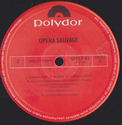 Vangelis : Opera Sauvage (LP, Album, RE)
