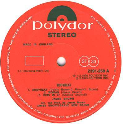 James Brown : Bodyheat (LP, Album)