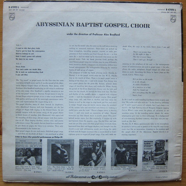 The Greater Abyssinian Baptist Choir Of Newark, N.J. : Abyssinian Baptist Gospel Choir (LP, Album, Mono)