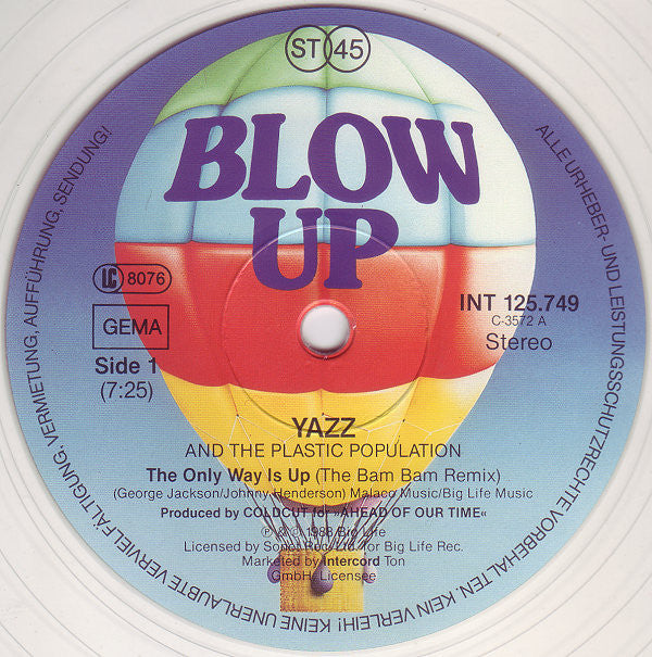 Yazz And The Plastic Population : The Only Way Is Up (The Bam Bam Remixes) (12", Maxi, Cle)