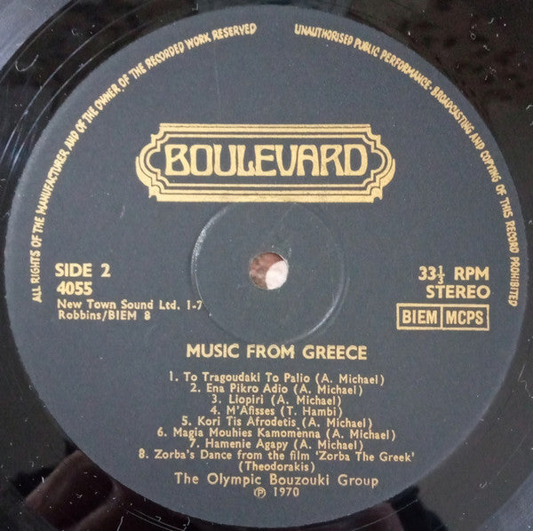 Tacticos And His Bouzoukis, The Olympic Bouzouki Group : Music Of Greece - From The Mainland And The Islands (LP)