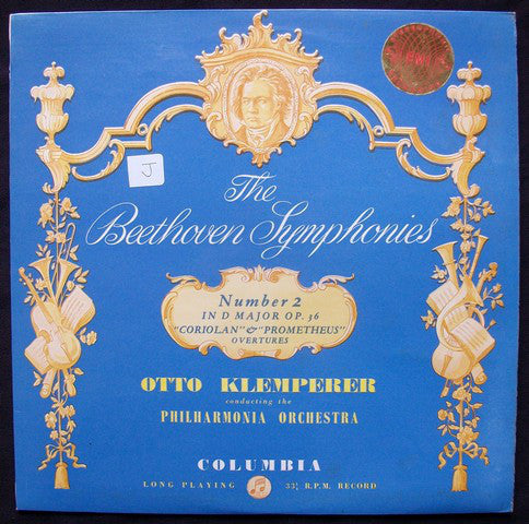 Ludwig van Beethoven - Otto Klemperer, Philharmonia Orchestra : Symphony No 2. Coriolan And Prometheus Overtures. (LP, Mono)