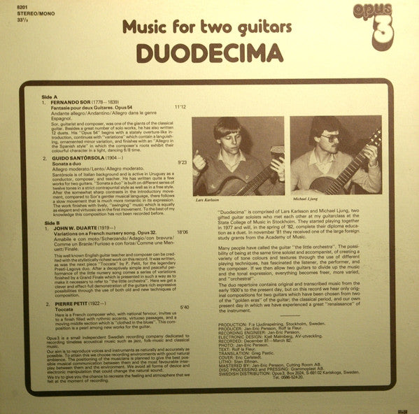 Duodecima : Music For Two Guitars (LP)