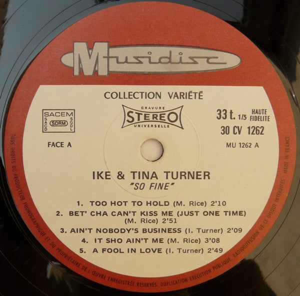 Ike & Tina Turner : So Fine (LP, Album, RE)