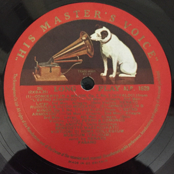 Antonio Vivaldi, Virtuosi Di Roma "Collegium Musicum Italicum" Conducted By Renato Fasano : Concerto In F Major, P. 320 / Concerto In D Minor, P. 280 / Concerto In F Major, P. 321 / Concerto In A Major, Op. 3 No. 5 / Concerto In D Minor, Op. 3 No. 11 (LP, Album)