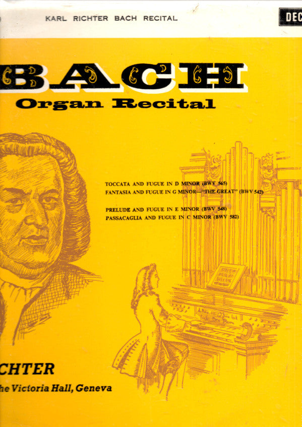 Johann Sebastian Bach, Karl Richter : Organ Recital (LP, Album, RE)