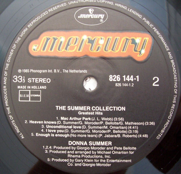 Donna Summer : The Summer Collection (Greatest Hits) (LP, Comp)