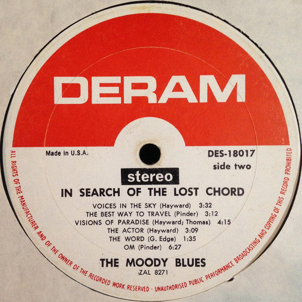 The Moody Blues : In Search Of The Lost Chord (LP, Album, Mon)