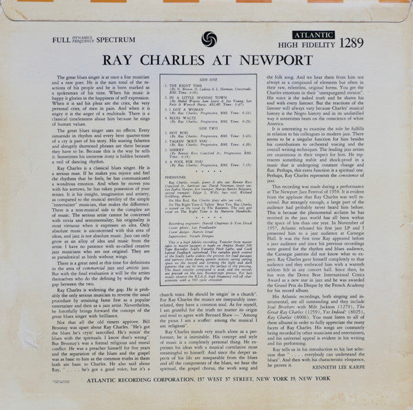 Ray Charles : Ray Charles At Newport (LP, Album, Mono)