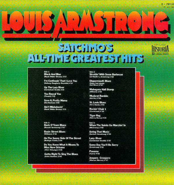 Louis Armstrong : Satchmo's All-Time Greatest Hits (2xLP, Comp)