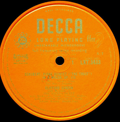 Franz Schubert - Clifford Curzon With Mitglieder Des Wiener Oktetts : The "Trout" Quintet (LP, Mono)