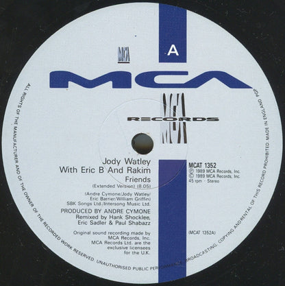 Jody Watley With Eric B. & Rakim : Friends (12")