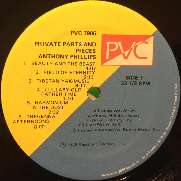 Anthony Phillips : Private Parts And Pieces (LP, Album, RE)