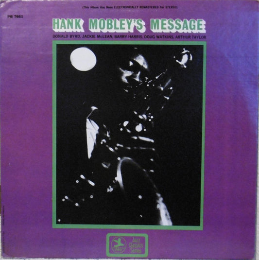 Hank Mobley : Mobley's Message (LP, Album, Van)