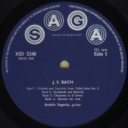 Johann Sebastian Bach - Andrés Segovia / Rosalyn Tureck : Andrés Segovia And Rosalyn Tureck Play Bach (LP, Comp, Mono)